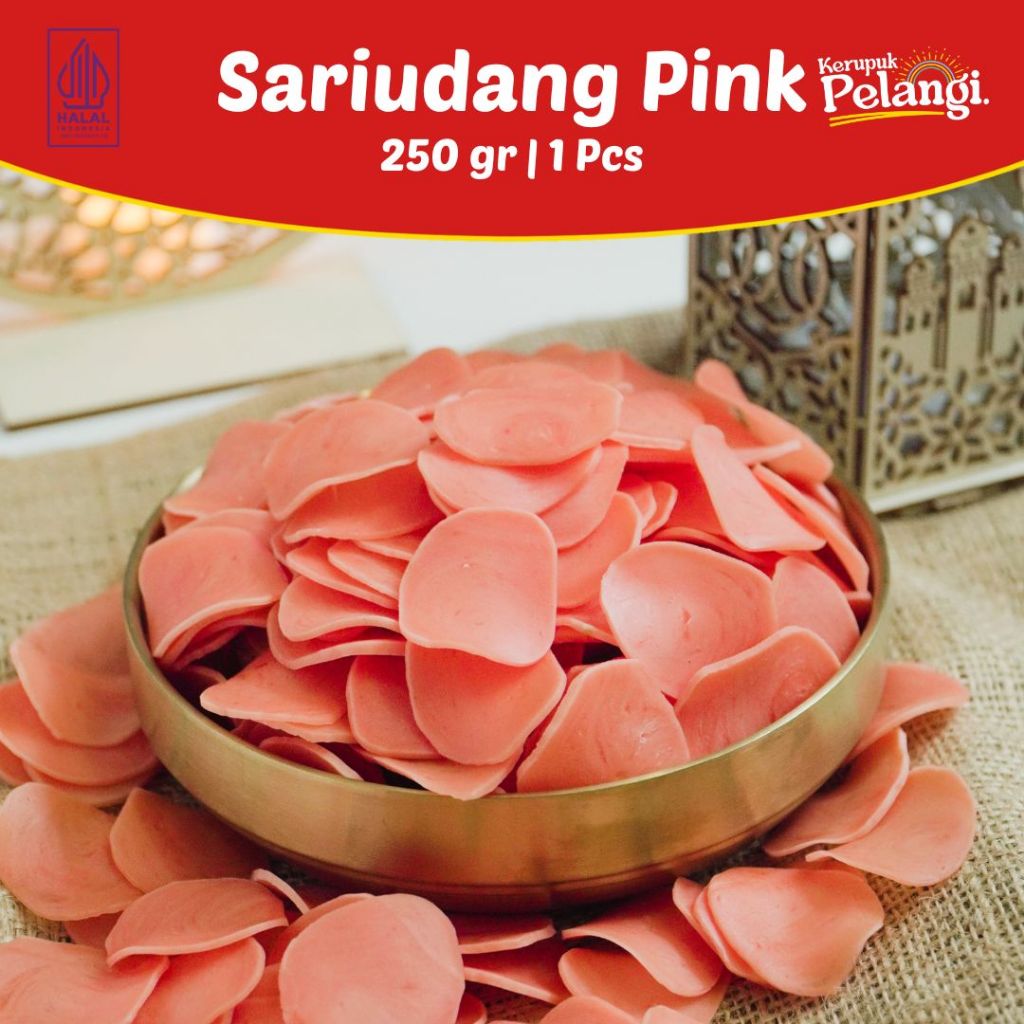 

250 GR KERUPUK PELANGI KERUPUK RASA SARIUDANG PINK KERUPUK UDANG MENTAH