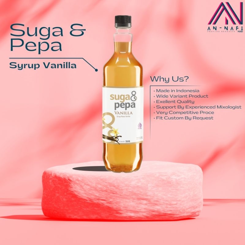 

Syrup / Sirup rasa Vanila / Vanilla merk Suga & Pepa cocok untuk usaha minuman dgn kualitas premium