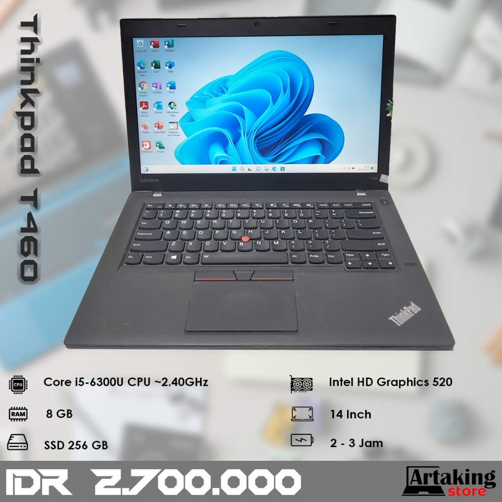 Lenovo Thinkpad T460 - Core i5 - Gen 6 th - SSD 256 GB