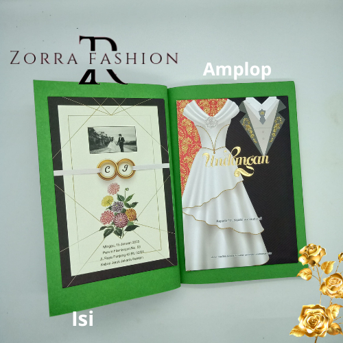 CETAK UNDANGAN PERNIKAHAN FULL COLOUR - UNDANGAN NIKAH SINAR SERIES AMPLOP & ISI ELEGANT HARD COVER