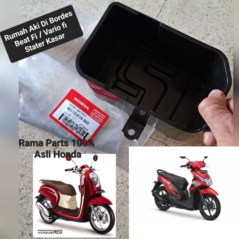 80110 - K16 - 900  DUDUKAN AKI DI BORDES  BEAT FI / VARIO 110 FI  STATER KASAR  2013 - 2014  ASLI OR