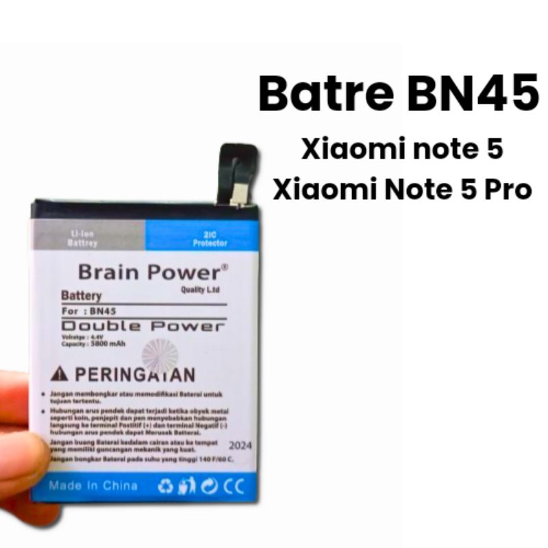 Baterai Batre Brain Power Xiaomi BN45 Xiaomi Note 5 / Xiaomi Note 5 Pro