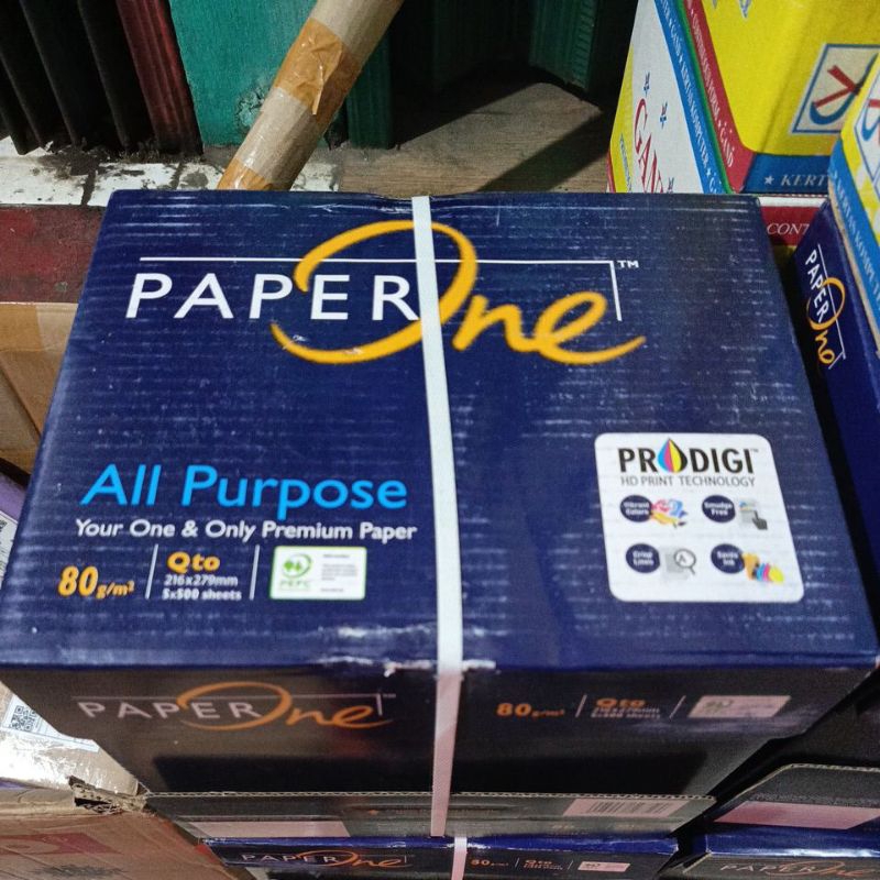 

kertas Hvs Quarto 80 gr paper one 1 dus isi 5 ream