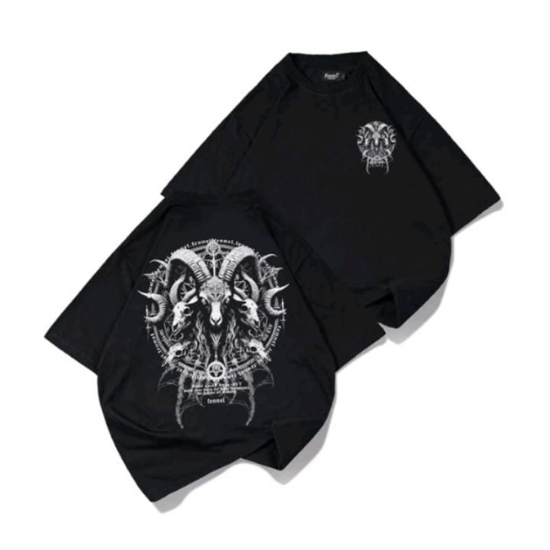 Fennel Kaos Oversize T-Shirt Cowok Premium Kaos Pria Lengan Pendek Jumbo Motif FENNEL GOAT