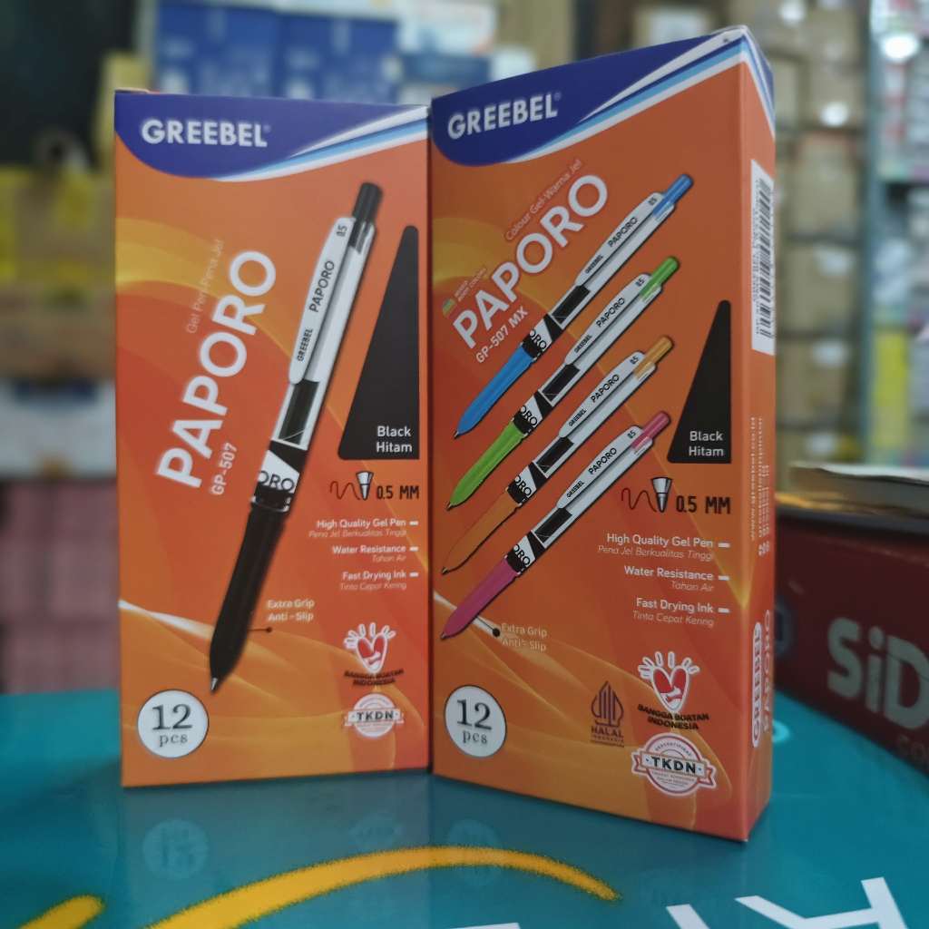 

Pulpen/ Pen gel 0.5 Grebbel Gp - 507 Paporo (1 lsn / 12 pcs)