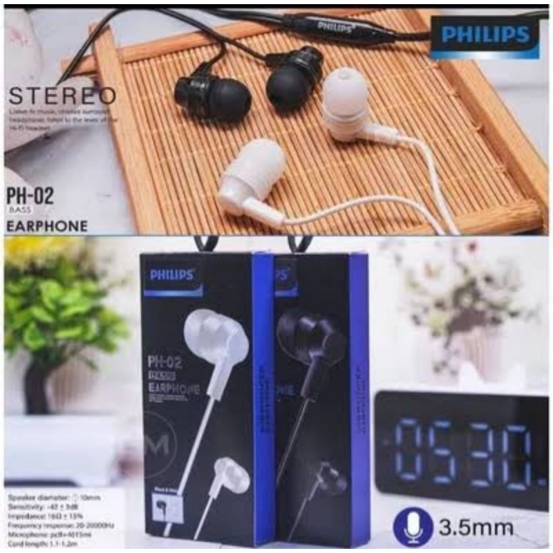 HF Headset PHILIPS [ PH-02 ] Super Bass Pack Import
