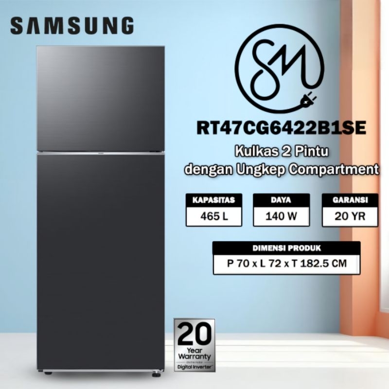 Kulkas Samsung RT47CG6422B1SE 2 pintu RT47 465 L Bespoke ungkep compartment