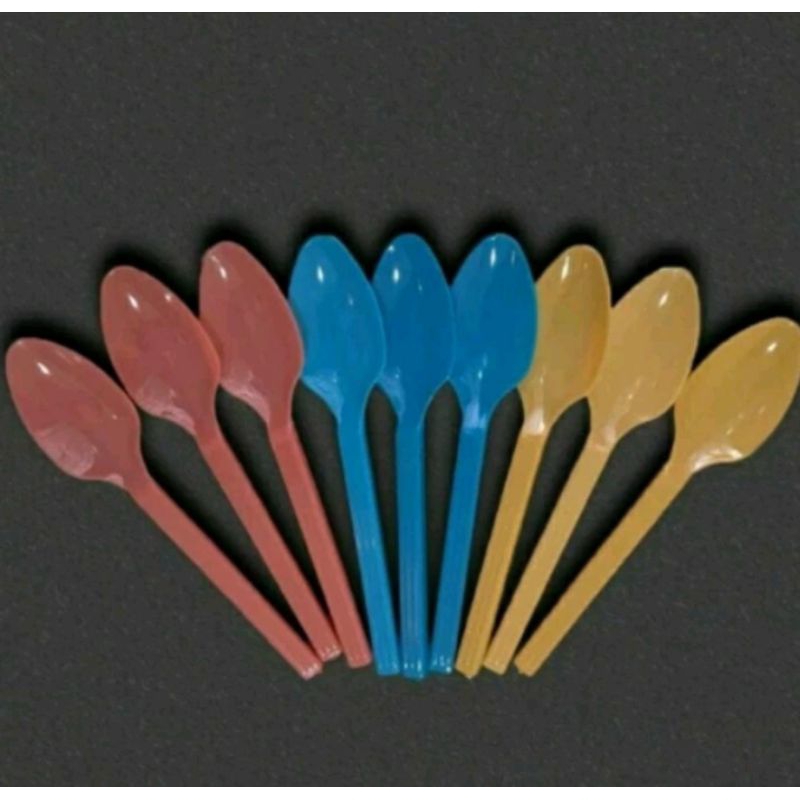Sendok Pop Ice Warna 100 pcs / Sendok Warna / Sendok Plastik / Sendok Warna Plastik