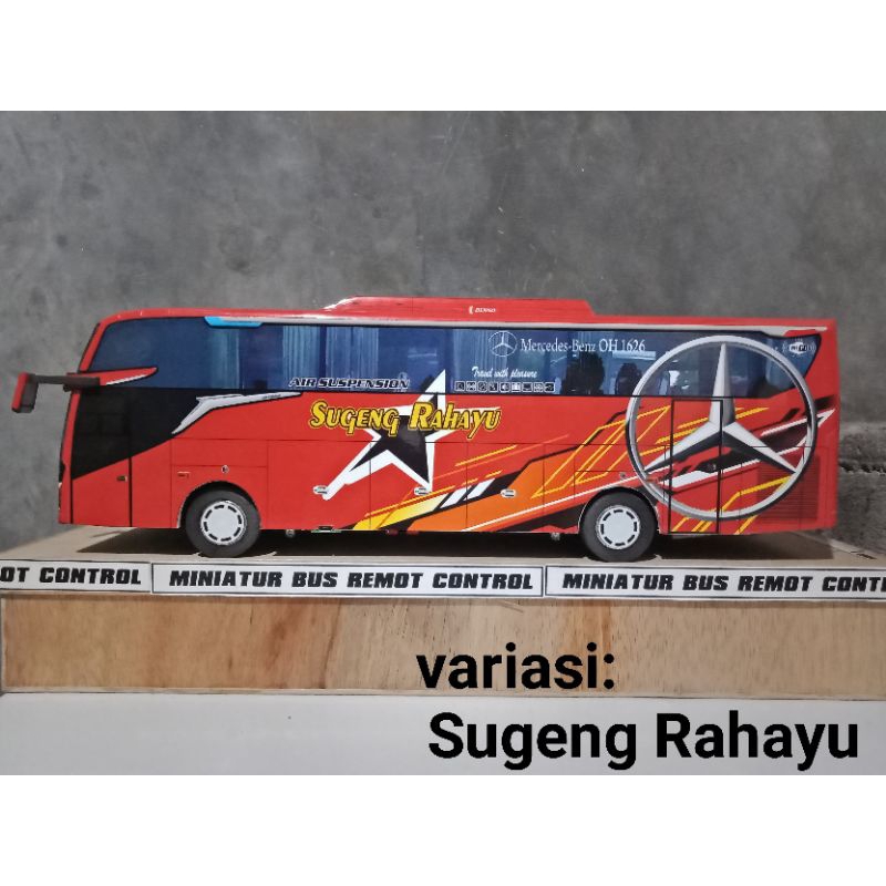 Mainan Sugeng Rahayu jetbus 5 miniatur bus telolet basuri full lampu RC remot control