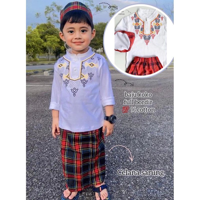 Baju Koko Anak Pria Import / Setelan Baju Muslim (Babeey)