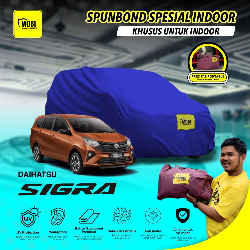 MOBICOVER - Cover mobil DAIHATSU SIGRA SPUNBOND Special INDOOR premium bisa custom breathable waterp