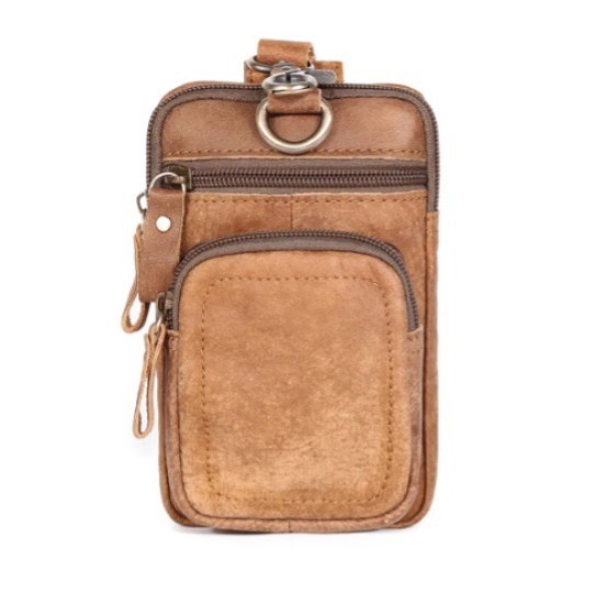 Tas Pinggang Kasual Pria Kulit Asli - Tas Pinggang Sabuk Multifungsi Pria