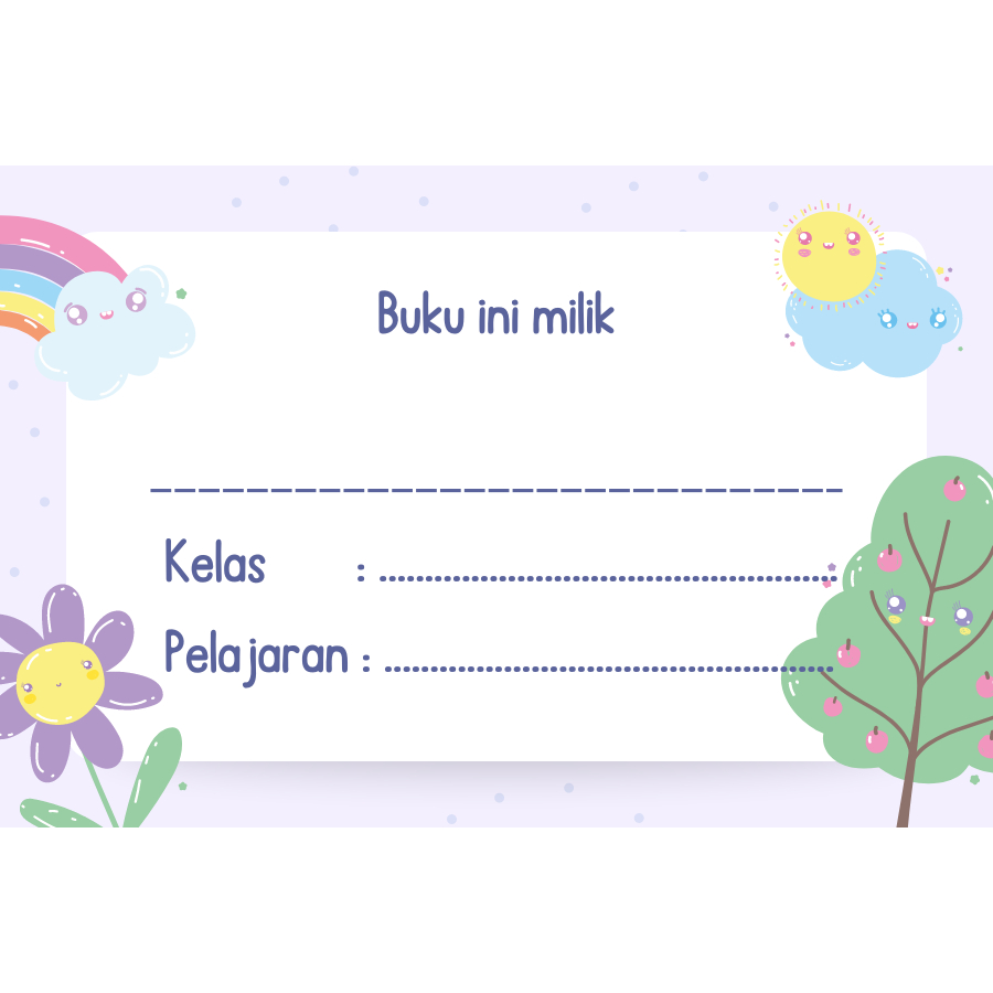 

Stiker label nama buku sekolah