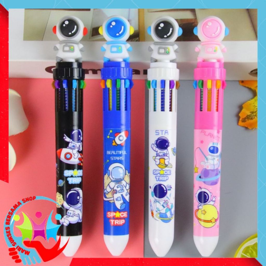 

MSBS Pulpen Mekanik 10 Warna Pena Mekanik Motif Boneka Astronot 3d Bolpen Gel Tinta 10 Warna Karakter Lucu Dengan Pilihan Warna Beragam Alat Tulis Sekolah Anak Super Imut