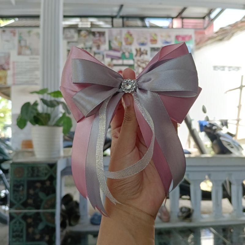 

Pita tempel kado/parcel/hantaran/hampers | pita 3 tumpuk premium