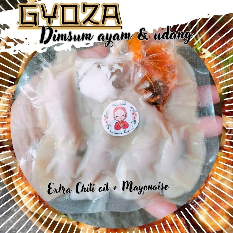 

GYOZA Dimsum Ayam Udang Mini isi 10 Plus Chili Oil & Mayonaise Frozen Beku Enak Gurih Pedas Siap Masak Food Bandung Murah