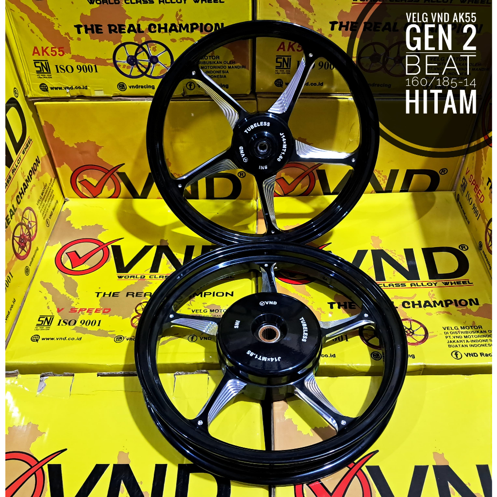 Velg VND AK55 Gen2 Beat/Vario110/Scoopy Ring 14/Genio Ring 14/Spacy Ring 14 Hitam,Merah,Biru,Orange 