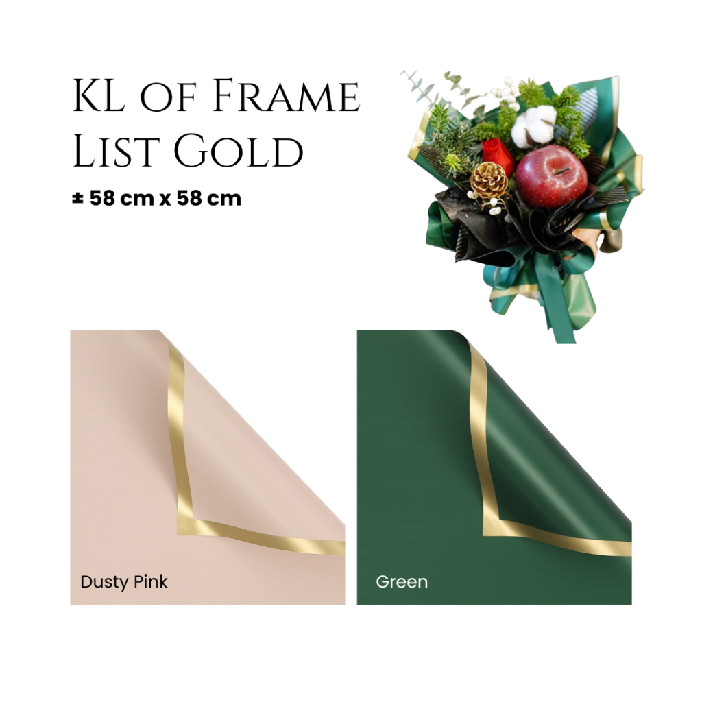 

20 Lembar KL of Frame Colour Gold - Cellophane - Barang Florist - Pembungkus Bunga