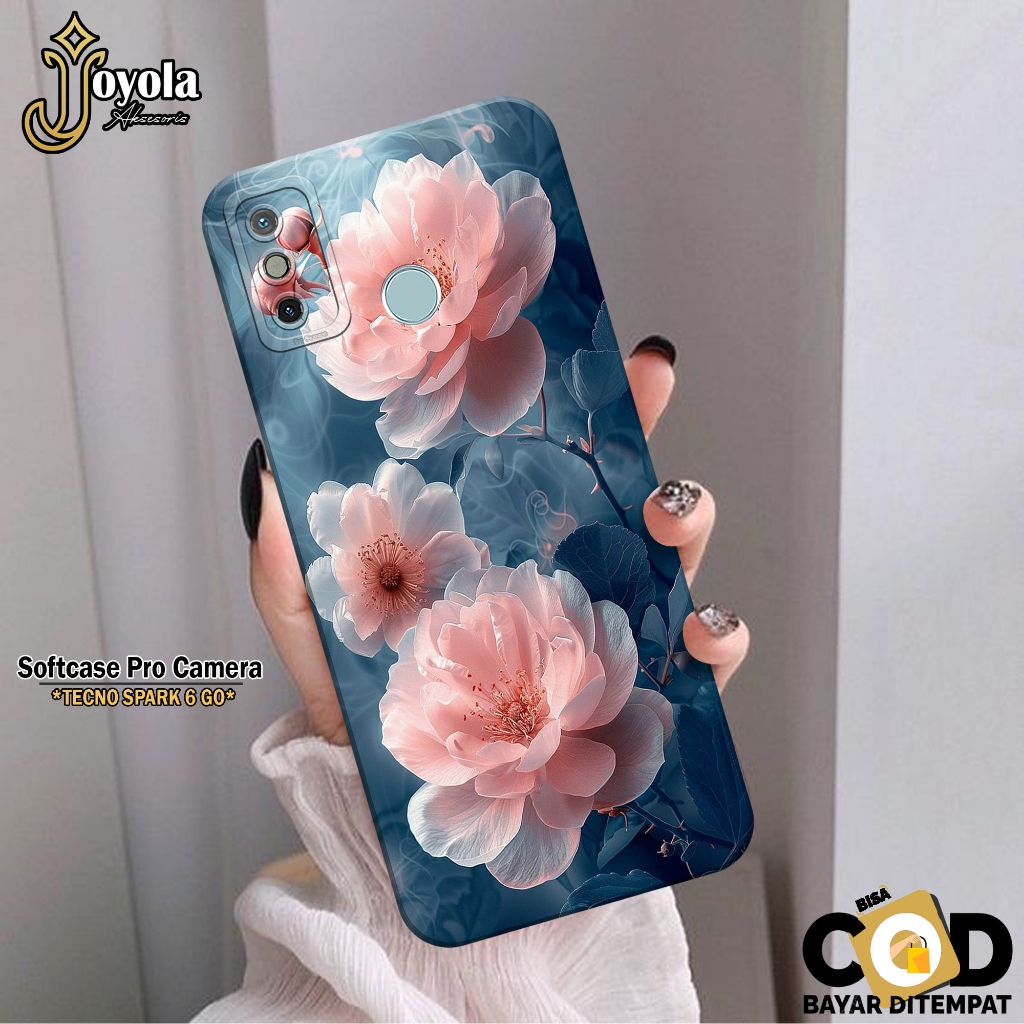 Softcase Hp Tecno Spark 6 Go Terbaru JOYOLA Fashion Case Bunga Case Tecno Spark 6 Go Silikon Tpu Pro