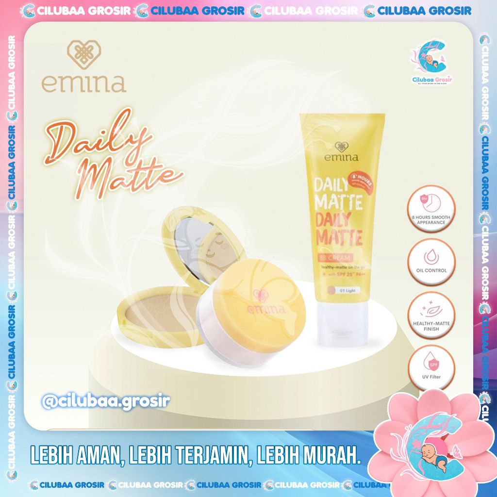 EMINA Daily Matte Loose Powder 20gr || Compact Powder || BB Cream || Bedak Tabur || Bedak Padat  Ori