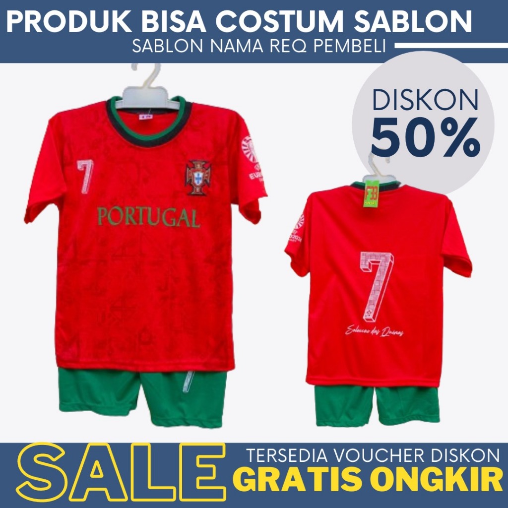 jersey baju bola  anak portugal HOME/setelan baju bolA anak portugal/jersey bola ronaldo portugal