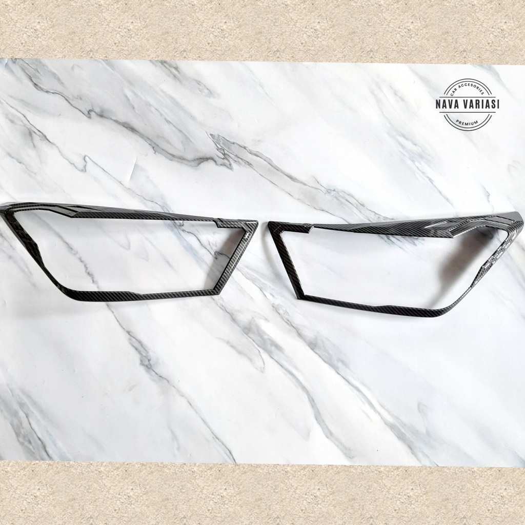 Garnish Depan Ayla Cover Lampu Belakang Mobil Daihatsu Ayla 2023 Glossy Carbon