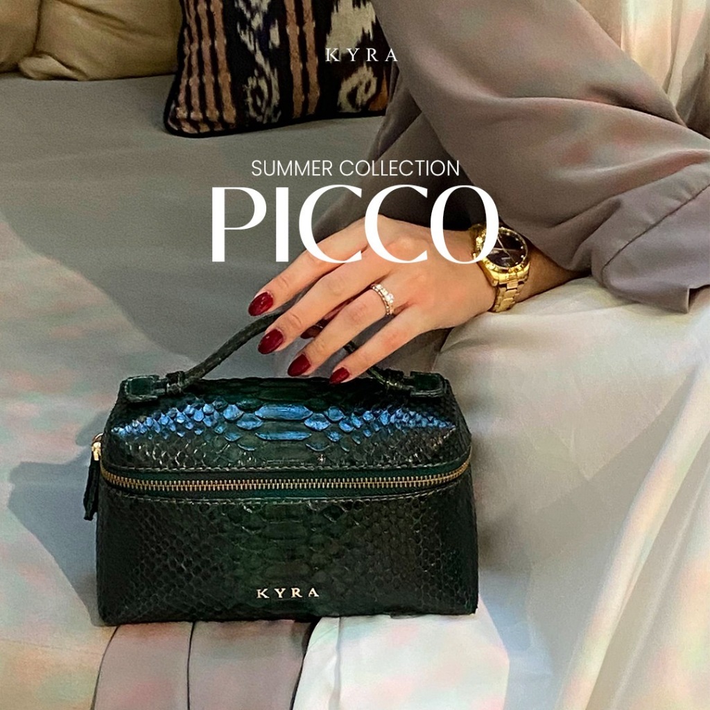 Tas Kulit Ular Asli Wanita – Mini Bag Premium Muat HP & Dompet, Bisa Sling/Clutch KYRA Picco