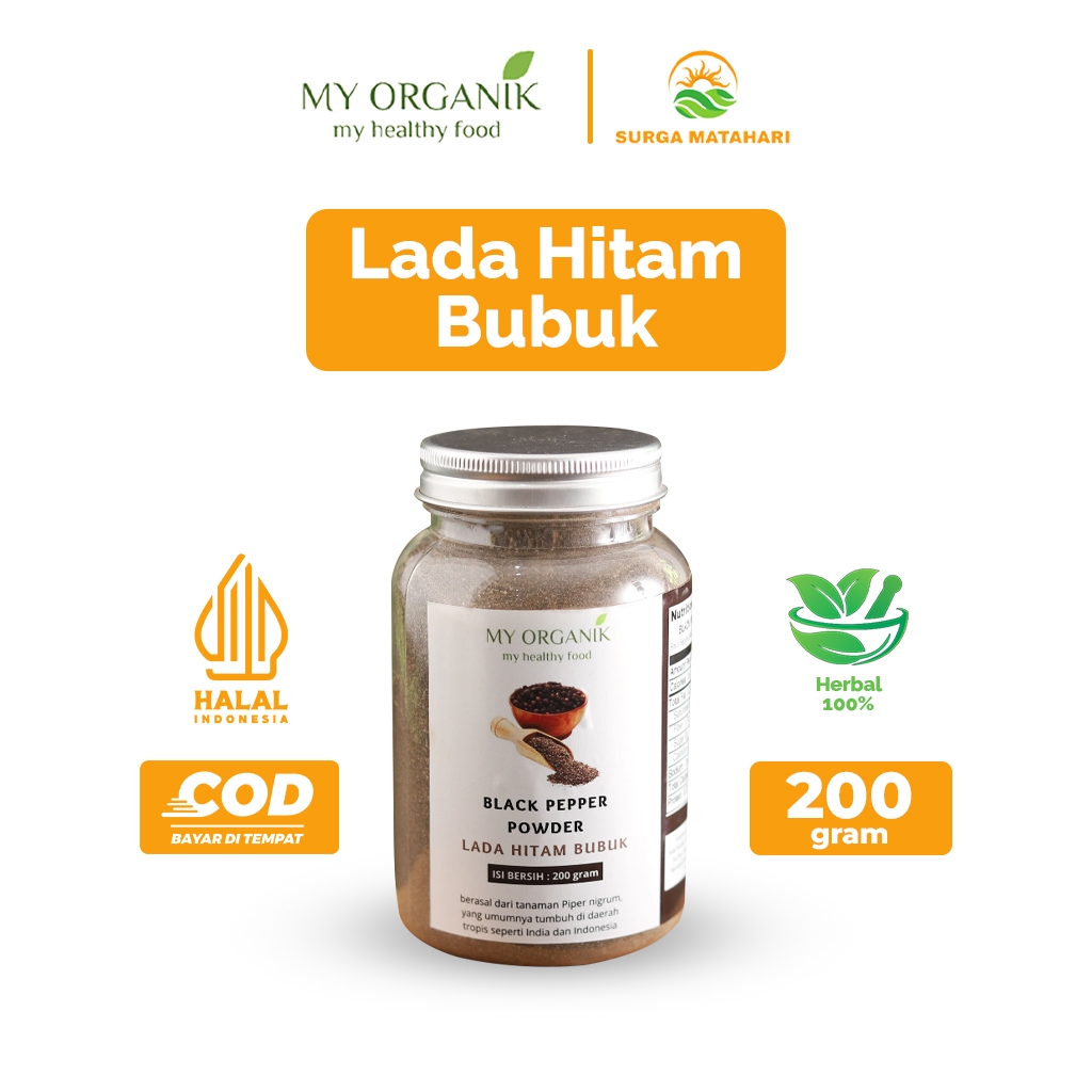 

My Organik Black Pepper Powder Lada Hitam Bubuk Bumbu Masak Dapur Rempah Asli Tanpa Campuran Murni