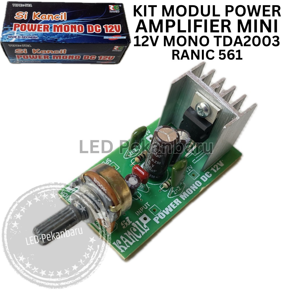 KIT AUDIO MODUL MINI SPEAKER AKTIF 12V TDA2003 MONO AMPLI RAKITAN AMPLIFIER RANIC 561