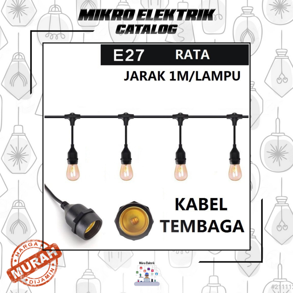 Lampu Gantung dekorasi / Kabel Fitting Outdoor / Lampu Hias Cafe Waterproof