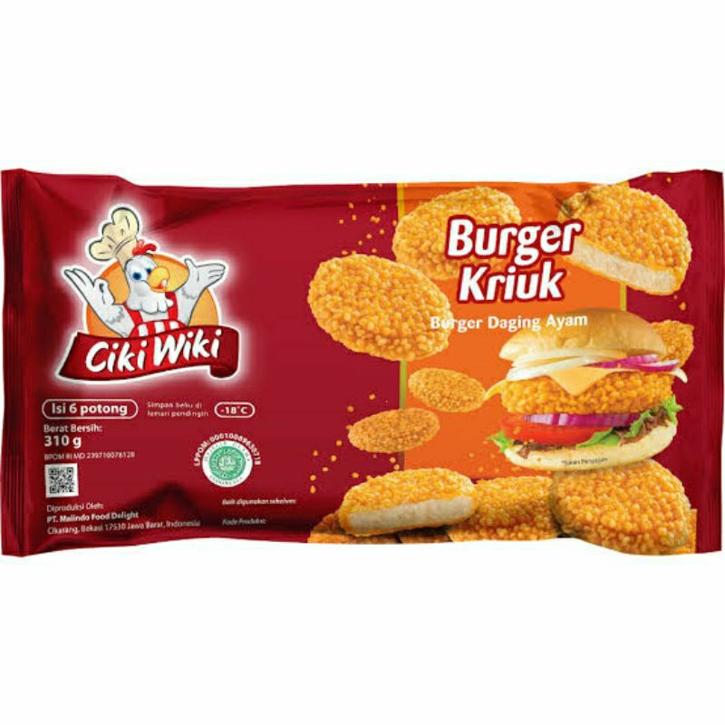 

Ciki Wiki Burger Kriuk Isi 6 pcs