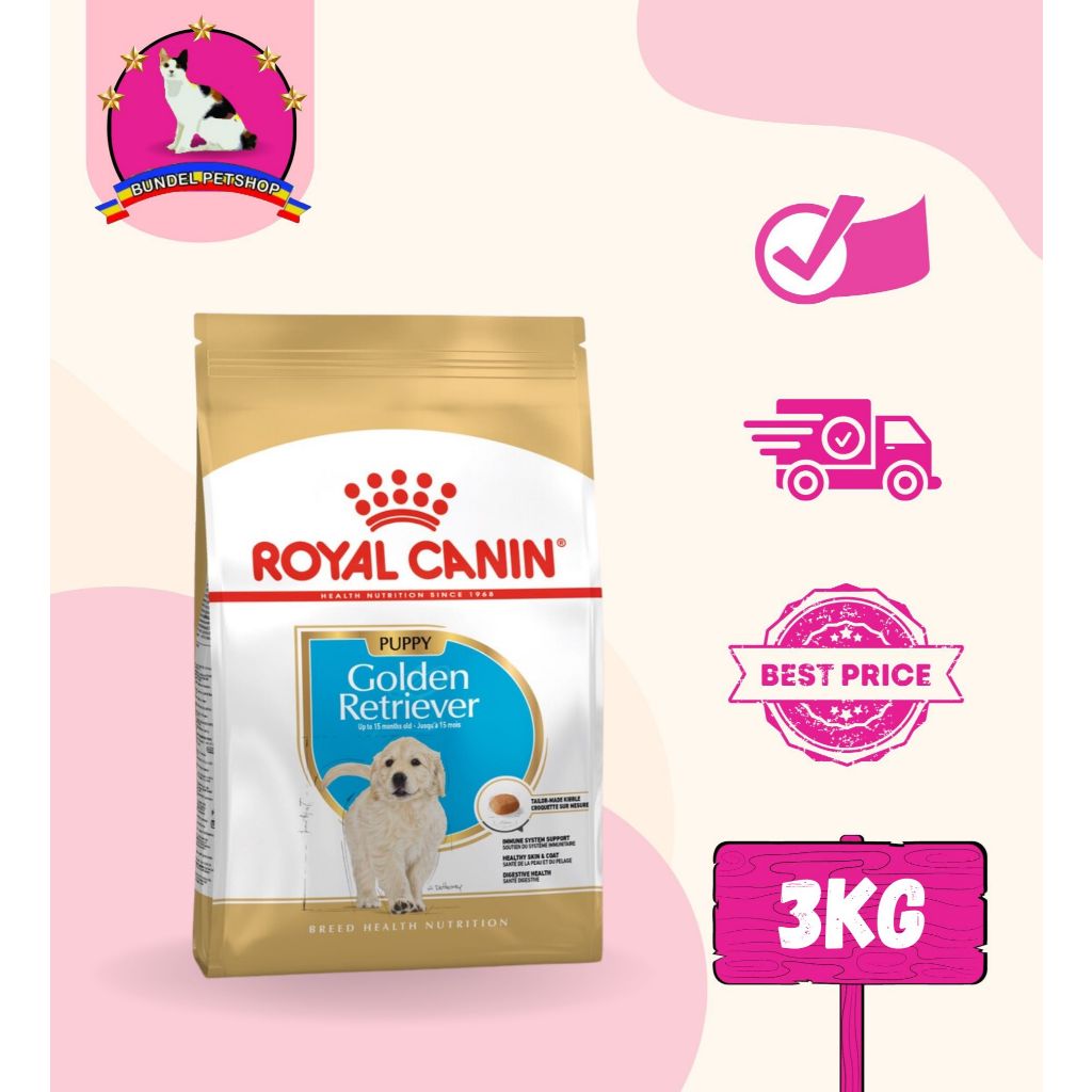 ROYAL CANIN GOLDEN RETRIEVER PUPPY 3KG RC Dog Food Makanan Anak Anjing Kering Dry Royalcanin 3 kg Do