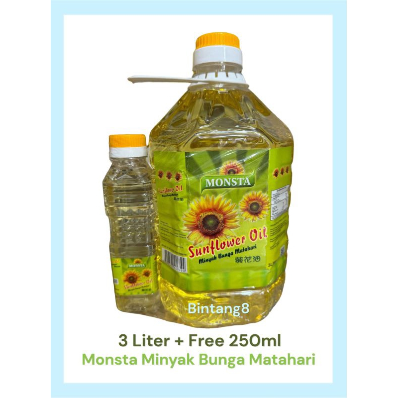 

Monsta Sunflower Oil/ Minyak Goreng Bunga Matahari 3 Liter