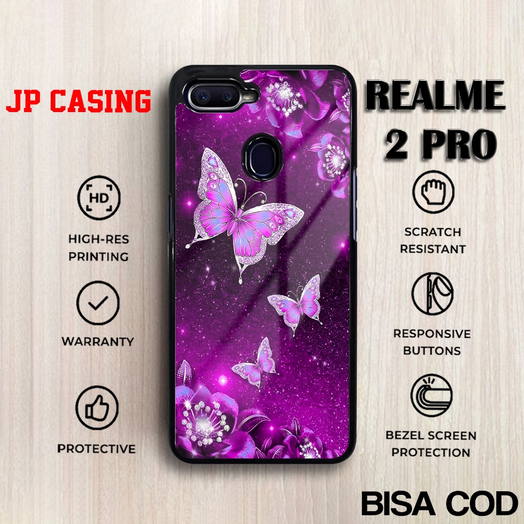 Case Realme 2 Pro Terbaru - Realme 2 Pro - Motif Kupu kupu - Bahan Softcase Hardcase Premium Glossy 