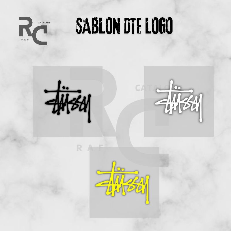 

Sablon DTF Sablon Setrika Stiker Kaos Gambar Logo Stussy 3 Varian warna | Premium Printing DTF Berkualitas