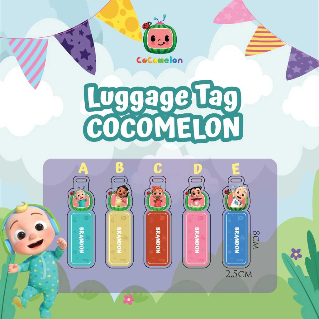 LUGGAGE TAG COCOMELON/ GANTUNGAN KOPER  / GANTUNGAN TAS NAMA / BAG TAG PRINTING POKEMON / KADO CUSTO