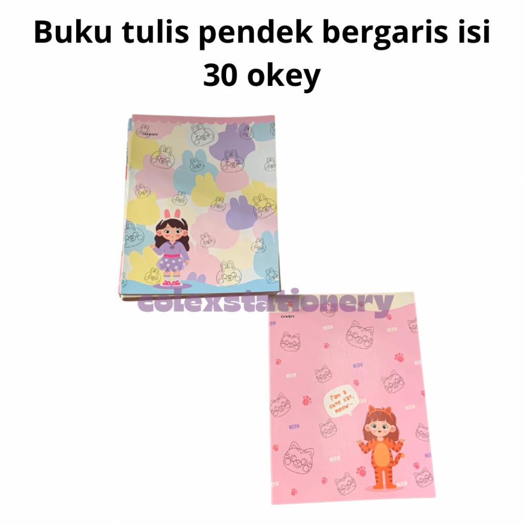 

Buku Tulis Sekolah Bergaris Biasa / Buku Tulis Motif Lucu Ukuran Pendek Isi 30 Lembar 10 Buku Okey