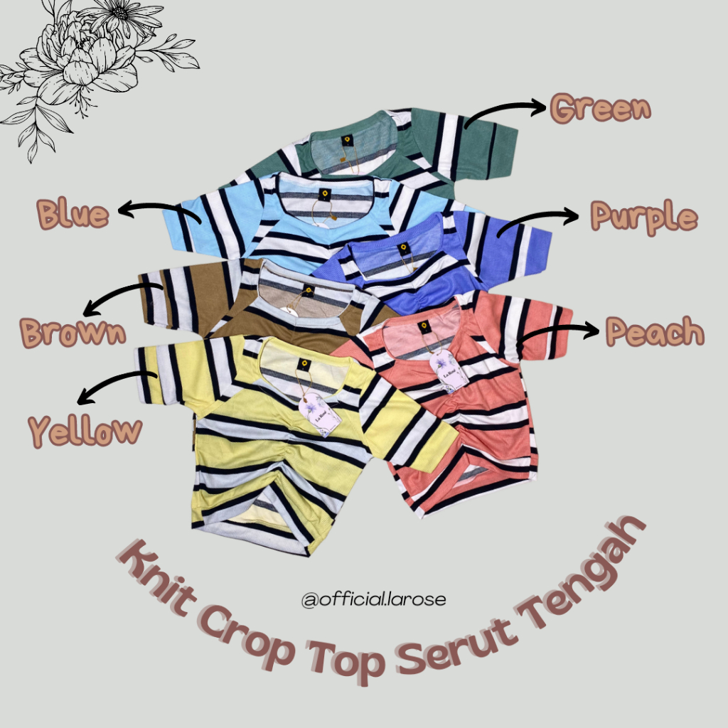 Knit Crop Top Serut Tengah - La Rose