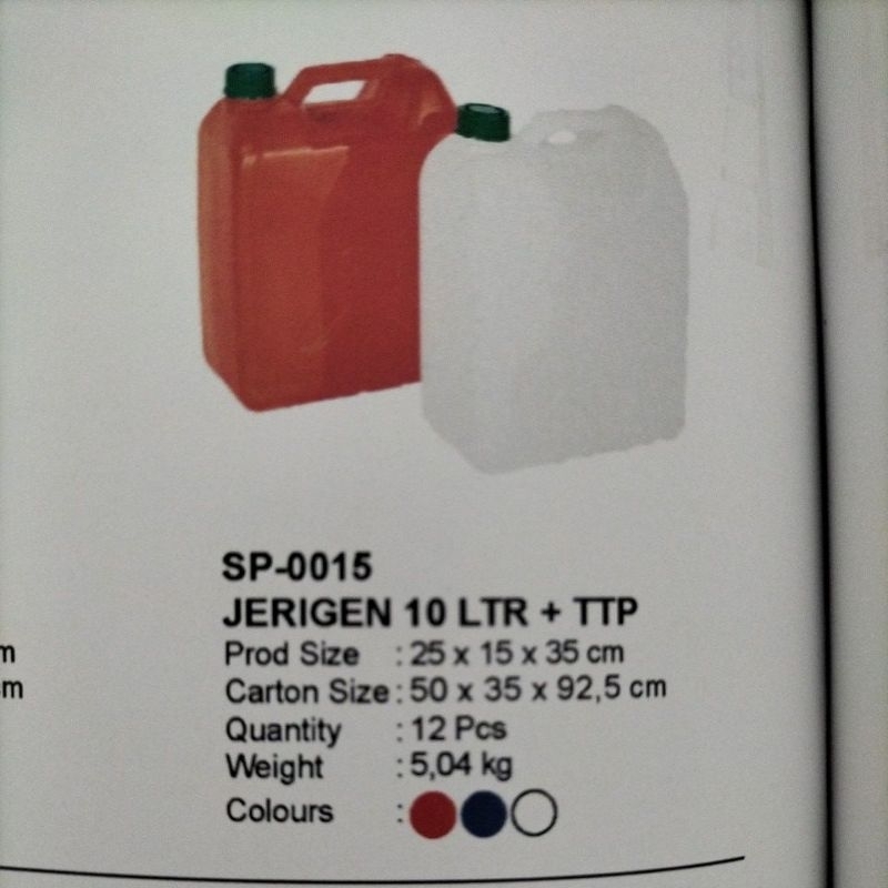 jerigen 10liter + tutup