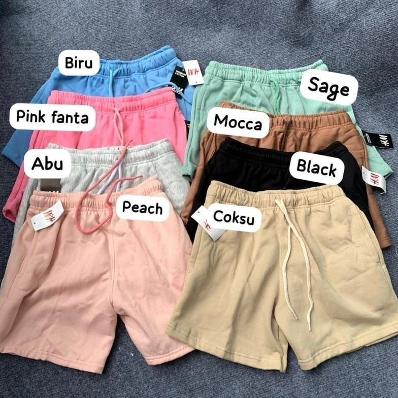KODE I35Y 5 PCS CELANA SHORT PANTS CEWEK COWOK UNISEX TERBAIK BEST SELLER  CELANA HOT PANTS FLEECE H