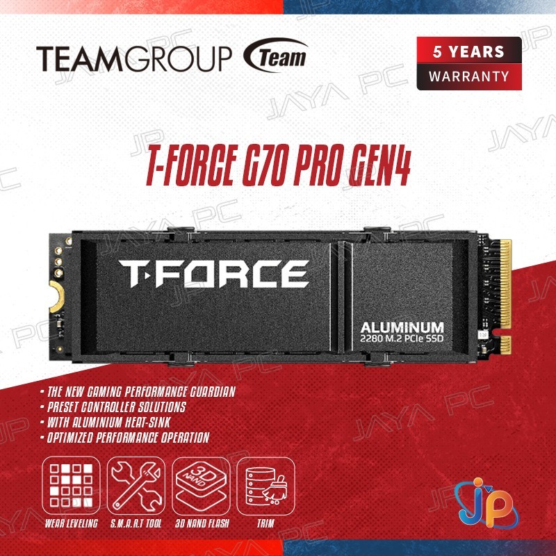 Team SSD T-Force G70 Pro Aluminum Heatsink M.2 Pcie Gen4 Nvme 2280 2TB - M2 2 TB