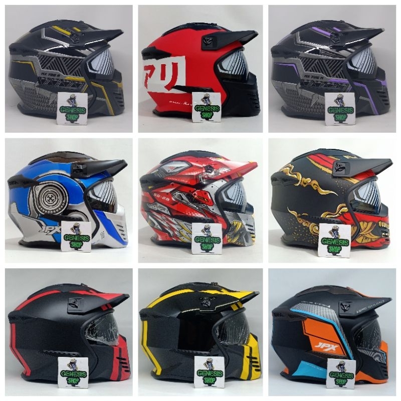 Helm JPX full face helm JPX MX 726R motif BABA/RANGER/MARZ/WOLF