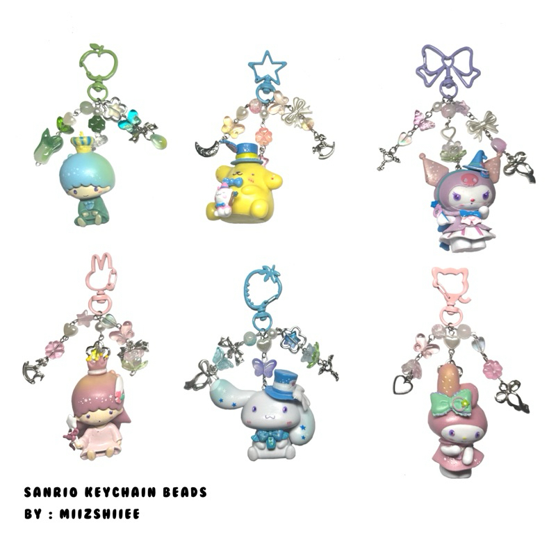 Sanrio Keychain Beads Sanrio Keycharm Gantungan Kunci Manik Gantungan Kunci Sanrio Gantungan Kunci