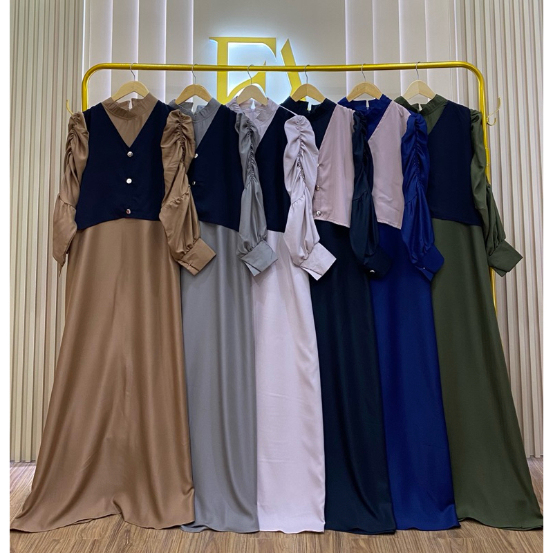 Lala Dres Material Syakila Twill Only Dress