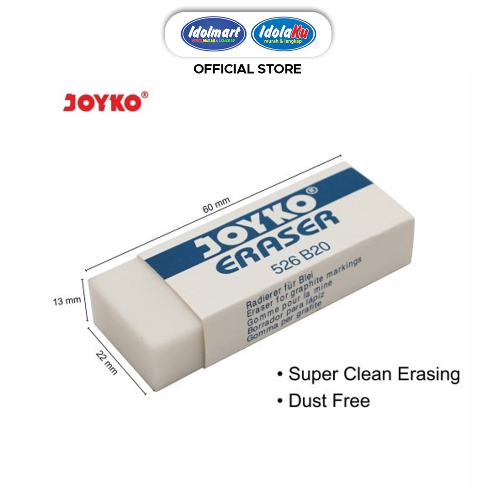 

Penghapus Pensil Joyko Alat Tulis Sekolah Hitam B-20