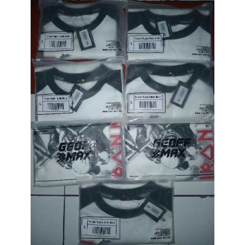 Geoff Max X Iron Maiden-Trooper Raglan White Black