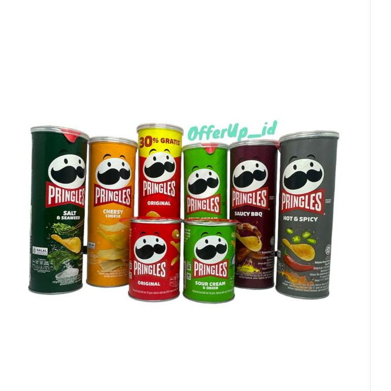 

Pringles Original Hot & Spicy Cheesy Cheese Saucy BBQ Sour Cream & Onion Salt & Seaweed