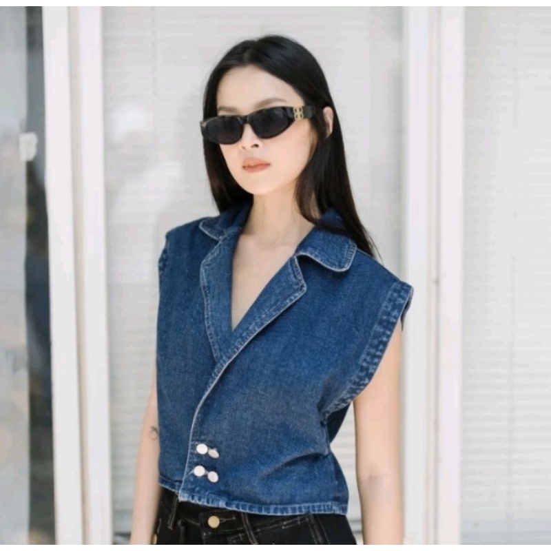 SEITH DENIM VEST - DENIM VEST - VEST DENIM - ROMPI DENIM - ROMPI CEWEK - JEANS IMPORT - VEST KOREAN