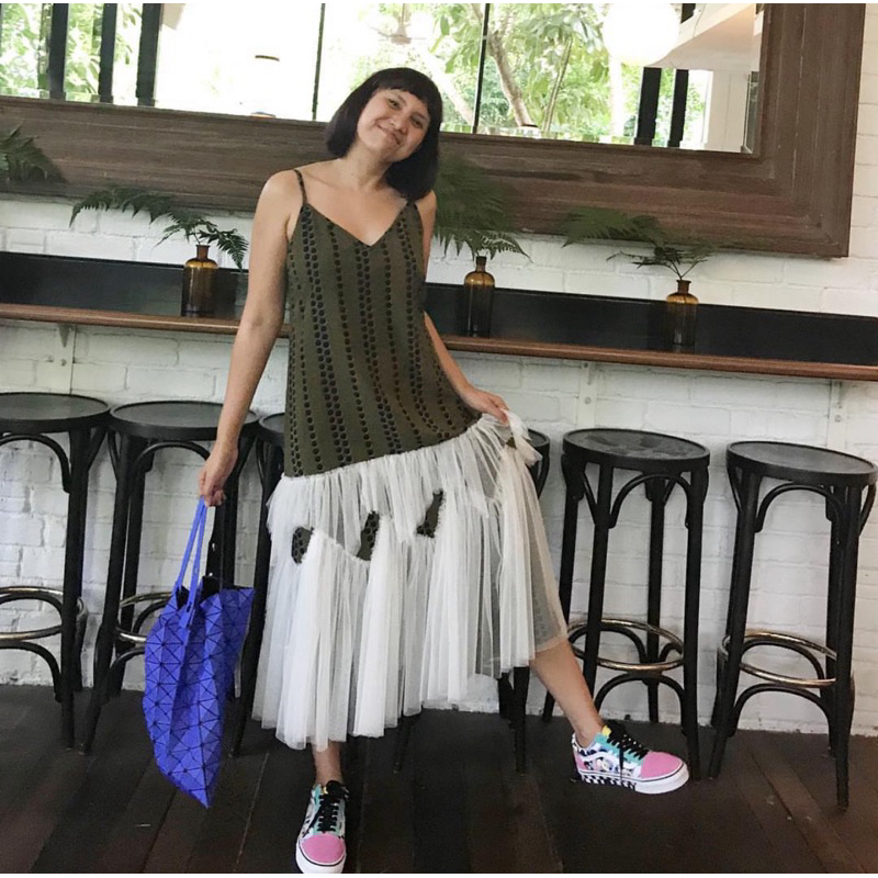 CALLA THE LABEL Lilyrose Olive Tutu Dress Size S