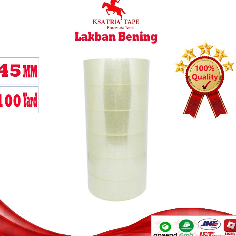 

TERMURAH Lakban OPP Tape Lakban Bening Dunia Packing Tape 1 Yard 1 Slop COD h BP3
